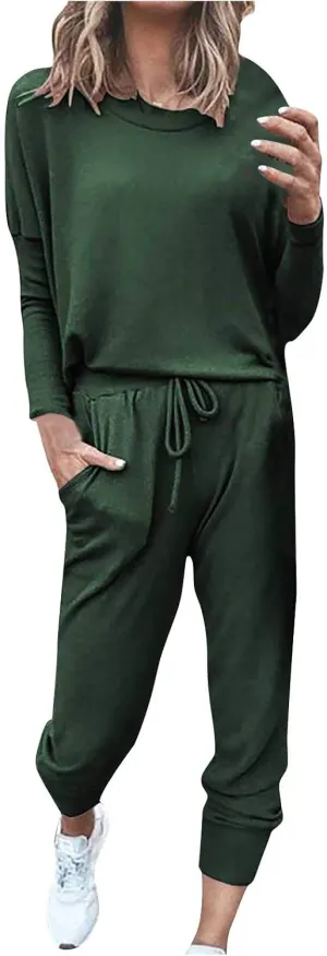 Sweat Suits for Women Set Loungewear Jogger Two Piece Outfit Set 2 Piece Tracksuits Casual Long Pant Set With Pockets