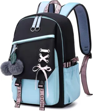 Teenage Girls Bookbag school Backpack Children Casual Daypack Schoolbag for Teens Blue