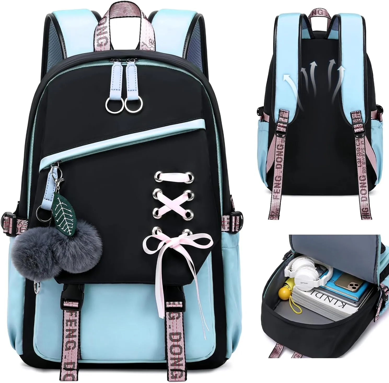 Teenage Girls Bookbag school Backpack Children Casual Daypack Schoolbag for Teens Blue