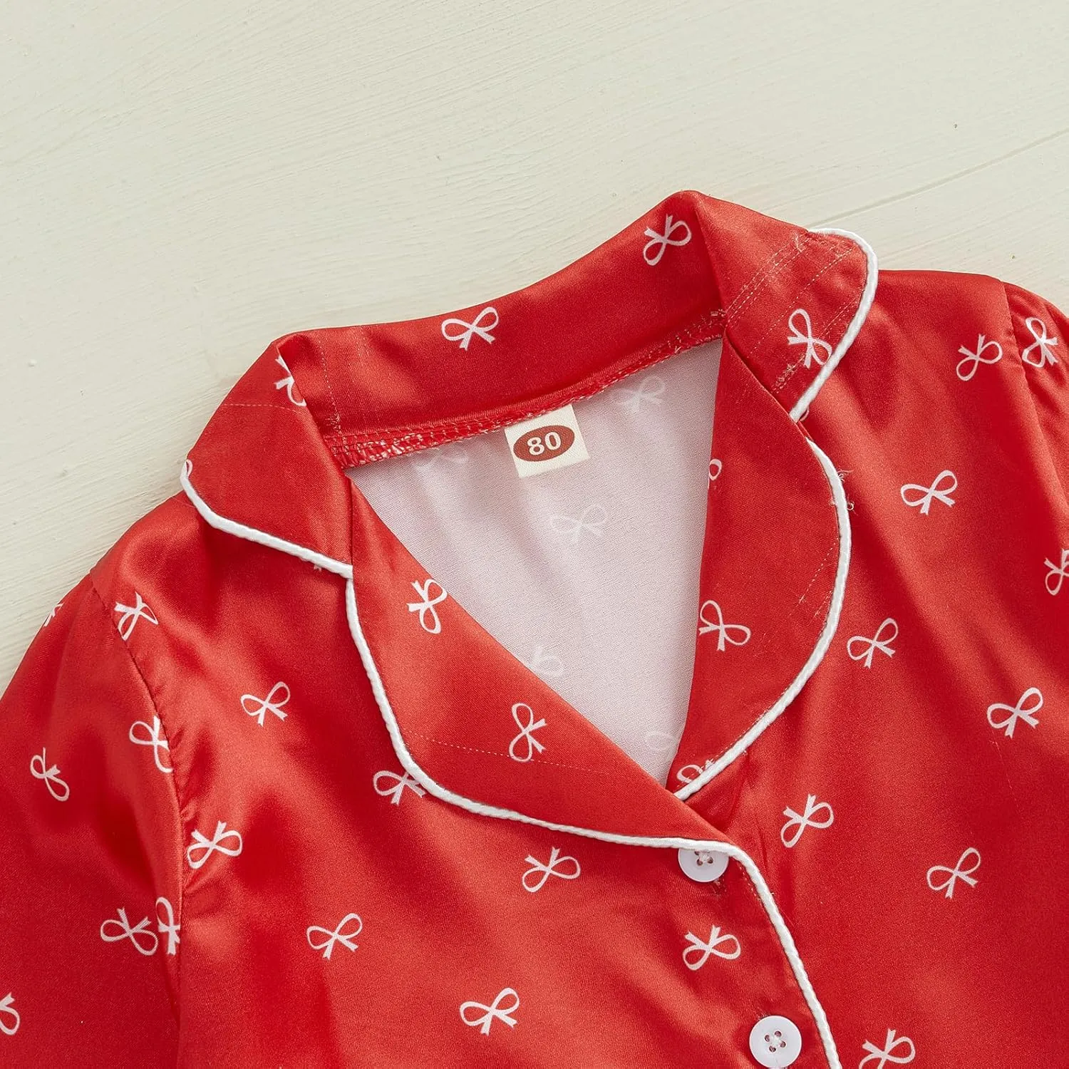 Toddler Baby Girl Boy Silk Satin Pajamas Set Button Down Pjs Kids Long Sleeve Shirt Pants Christmas Pjs Sleepwear