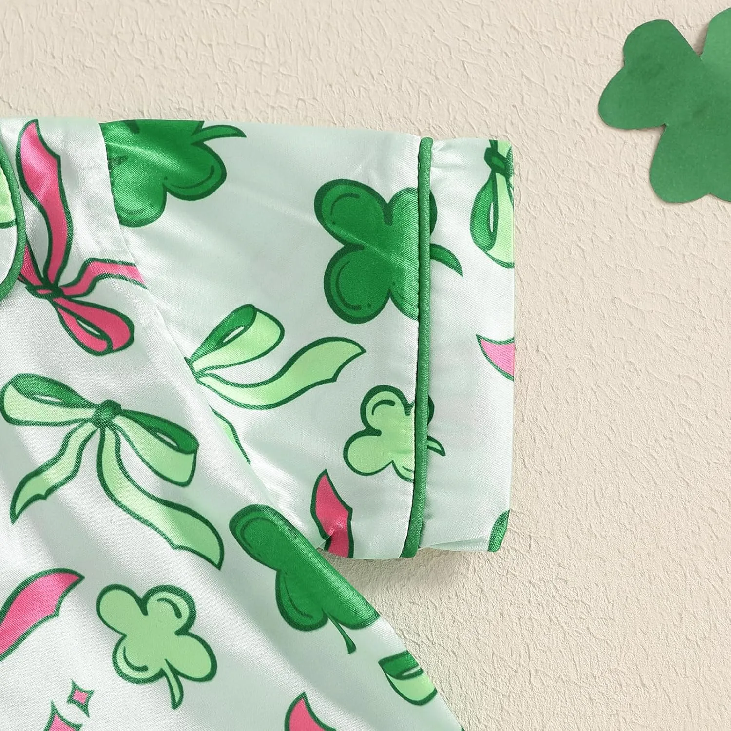 Toddler Girl Boy Easter Satin Pajamas Summer Fuzzy Bunny Print Button Down Shirt Shorts Girls Kids Silk Pajama Set