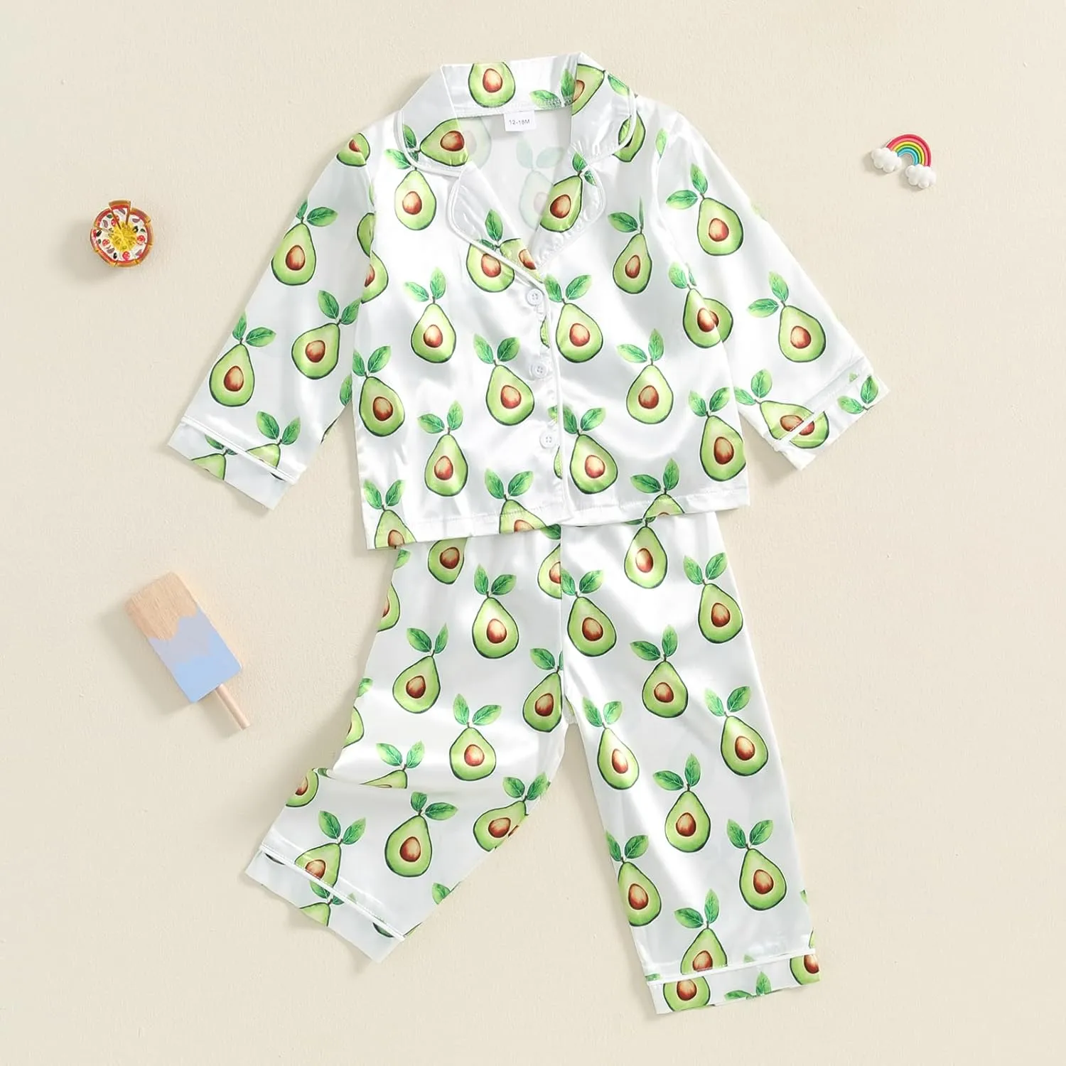 Toddler Girl Pajamas Set Cute Floral Print Button Up Long Sleeve Shirt Top Elastic Pants Loungewear Sleepwear