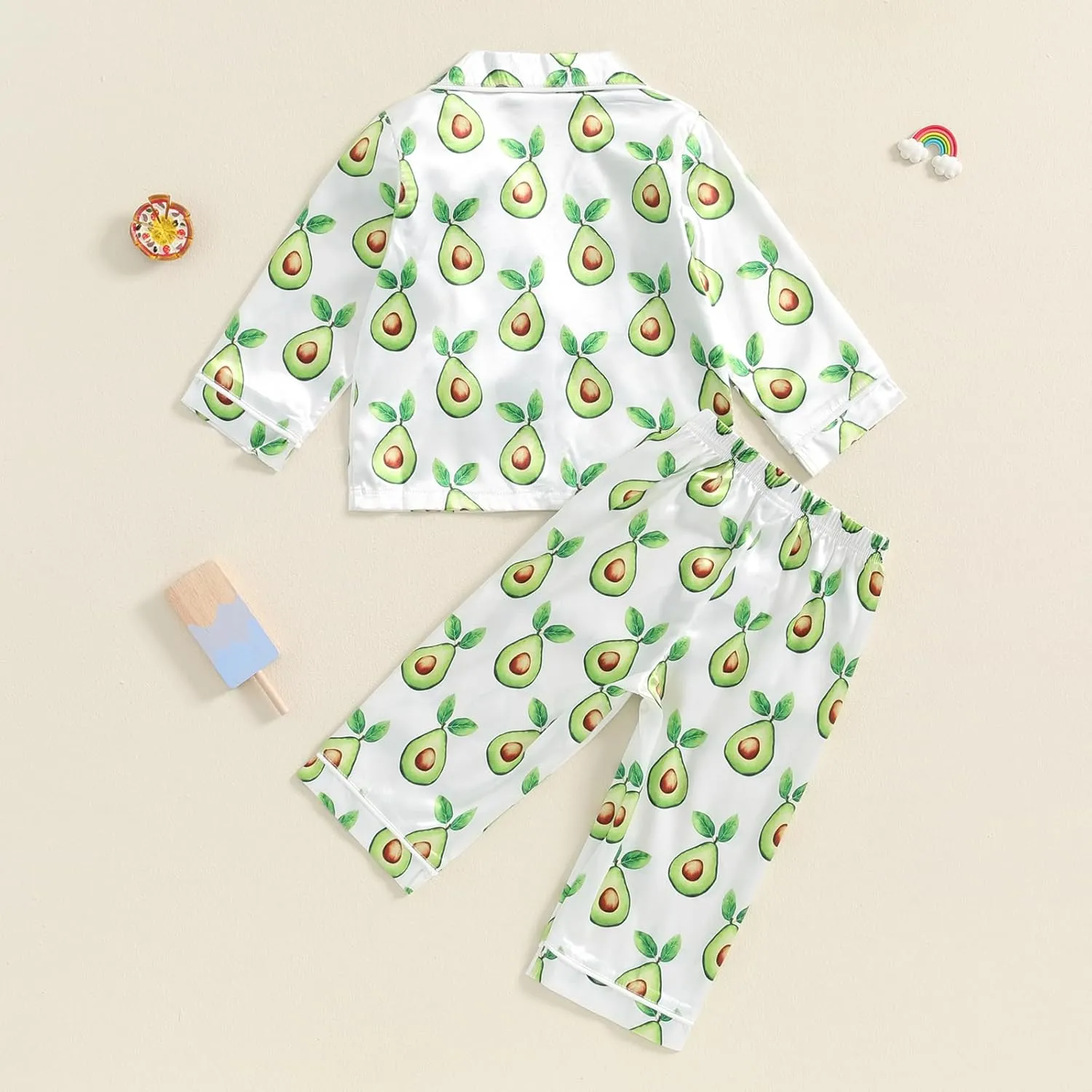Toddler Girl Pajamas Set Cute Floral Print Button Up Long Sleeve Shirt Top Elastic Pants Loungewear Sleepwear