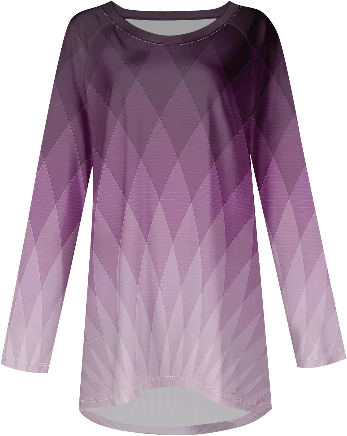 Tops For Women Trendy Print Crewneck Long Sleeve Shirts Plus Size Tunics Or Tops To Wear With Leggings