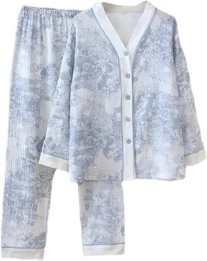 Vhitler Linen Set Coquette Womens Pajamas Set Summer Lounge Sets for Women Old Money Aesthetic