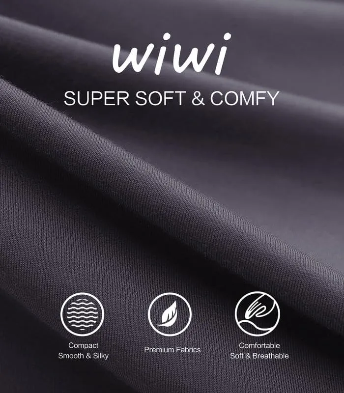 WiWi Men's Viscose from Bamboo Pajama Sets Long Sleeve Top and Pants Sleepwear Pjs with Pockets Drawstring S-XXL