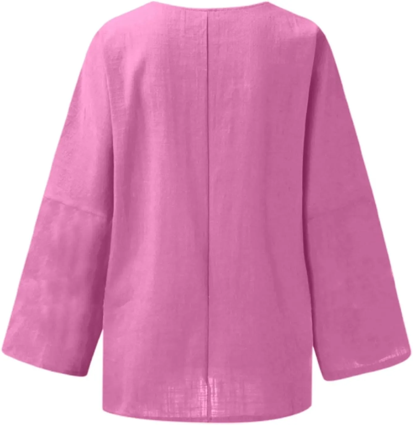 Women Buttons Cotton Linen Short Sleeve T Shirt Summer Henley Casual Plus Size Tunic Tops V-Neck Loose Tshirts