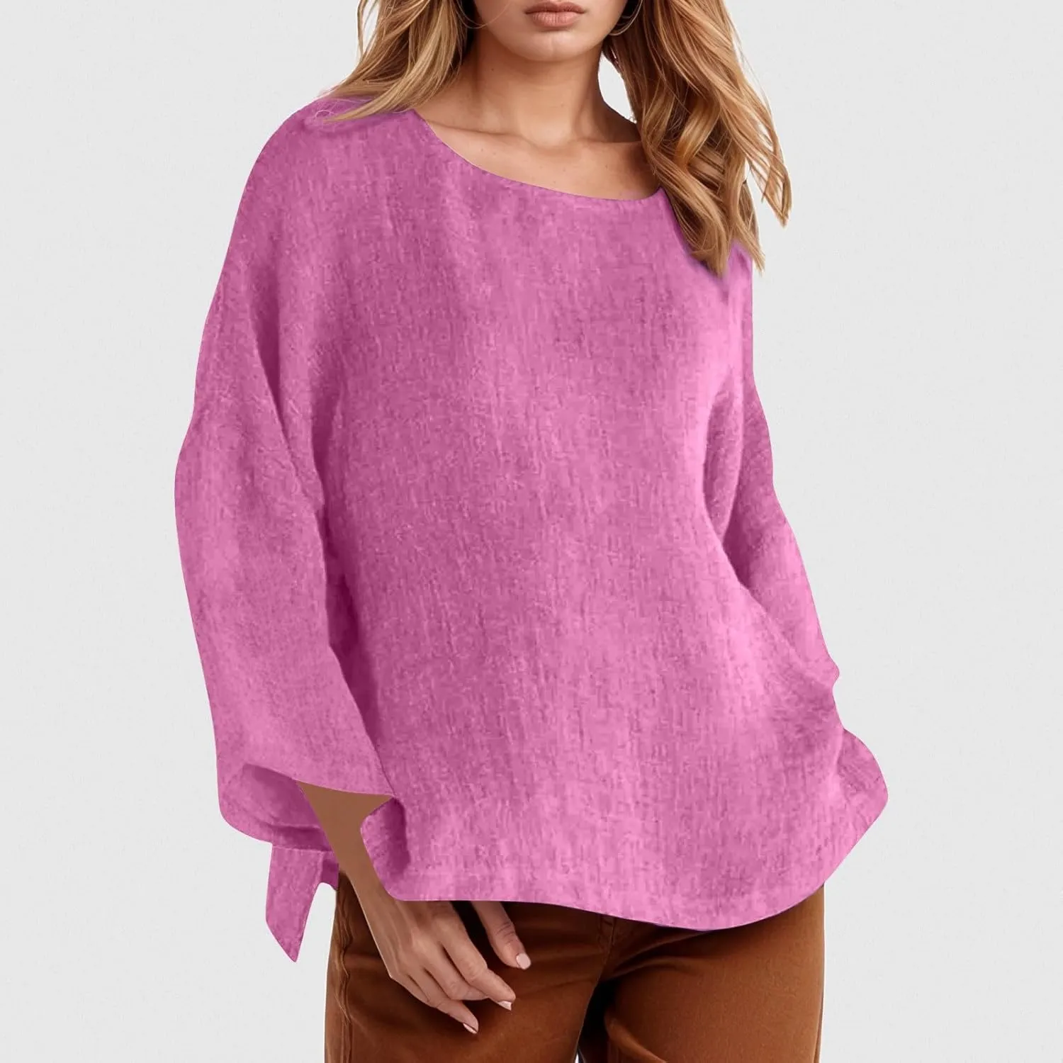 Women Buttons Cotton Linen Short Sleeve T Shirt Summer Henley Casual Plus Size Tunic Tops V-Neck Loose Tshirts