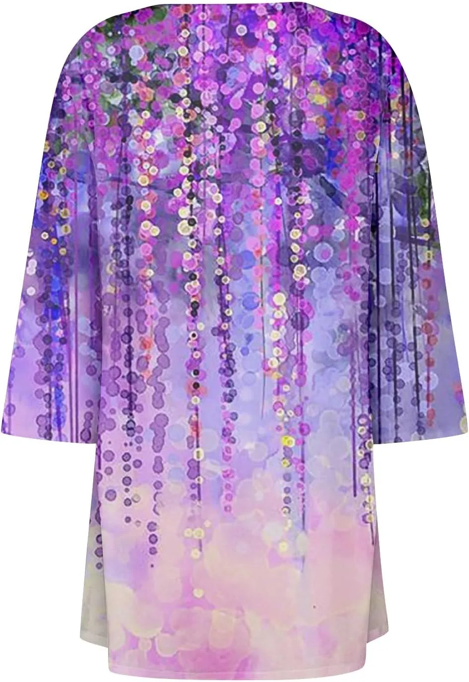 Women Cardigan 2024 3/4 Sleeve Tie Dye Funny Tops Loose Fit Lightweight Blouse Coat Shawl Collar Fall T Shirts