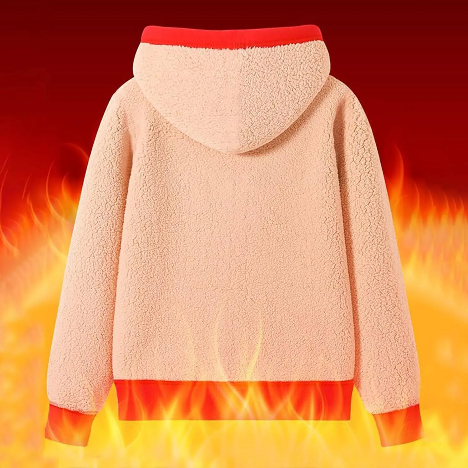 Women Fleece Sweatsuits 2 Piece Outfits Sherpa Fleece Lined Thicken Warm Hoodies and Joggers Pants Tracksuit