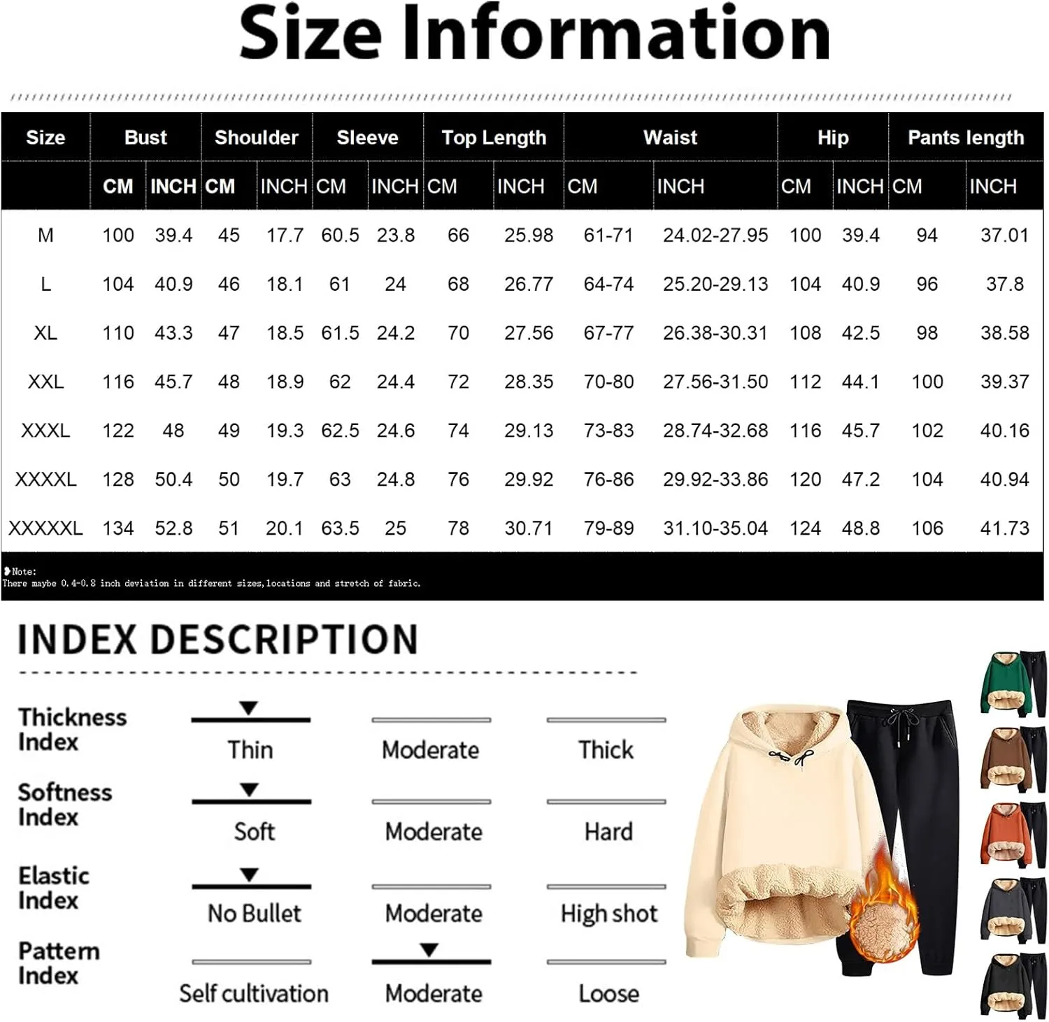 Women Fleece Sweatsuits 2 Piece Outfits Sherpa Fleece Lined Thicken Warm Hoodies and Joggers Pants Tracksuit