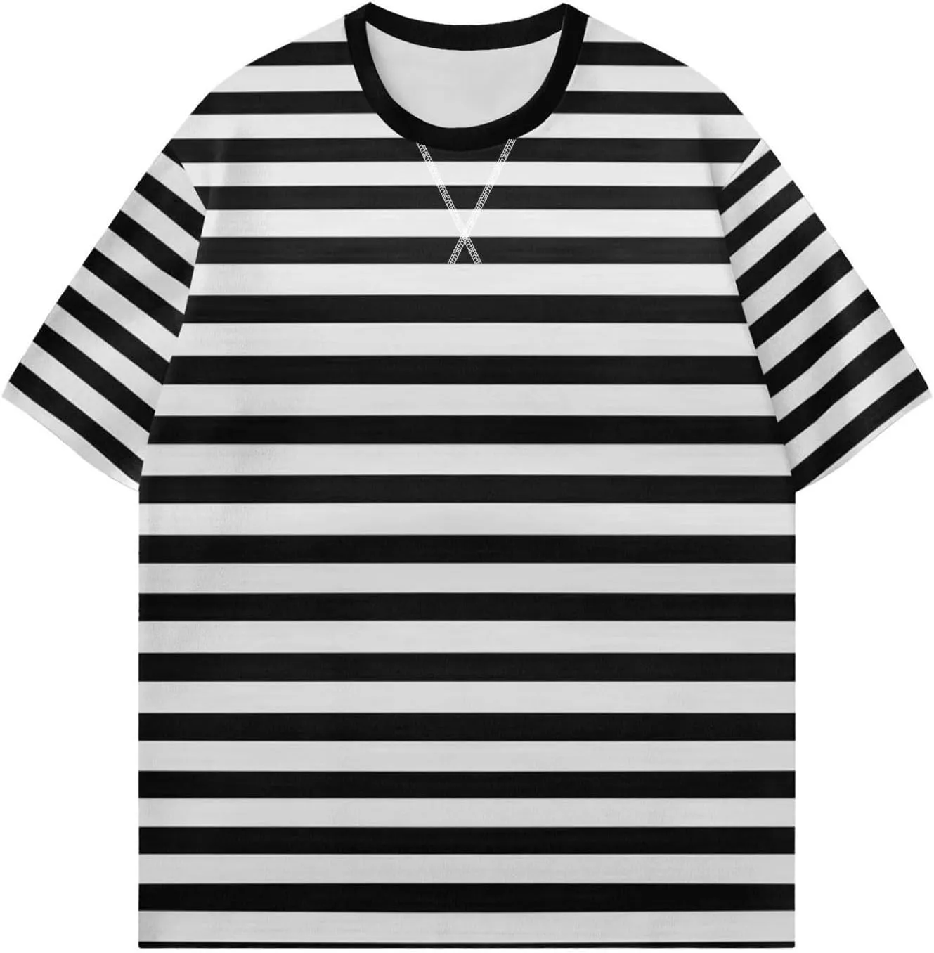 Women Oversized Striped Short Sleeve T-Shirts Color Block Crew Neck Basic Shirt Casual Summer Tee Tops