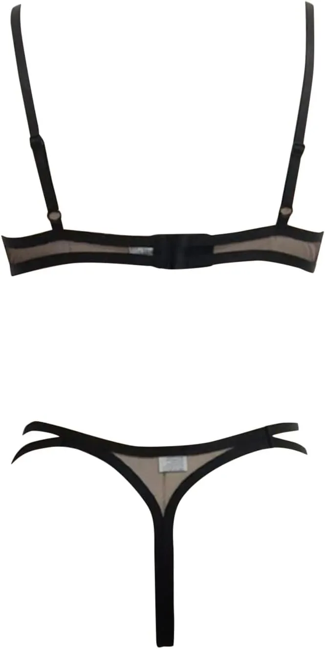 Women Plus Size Underwire Lingerie Set 2 Piece Underwear Bowknot Lace Lingerie Underwear Sexy Bunny Lingerie