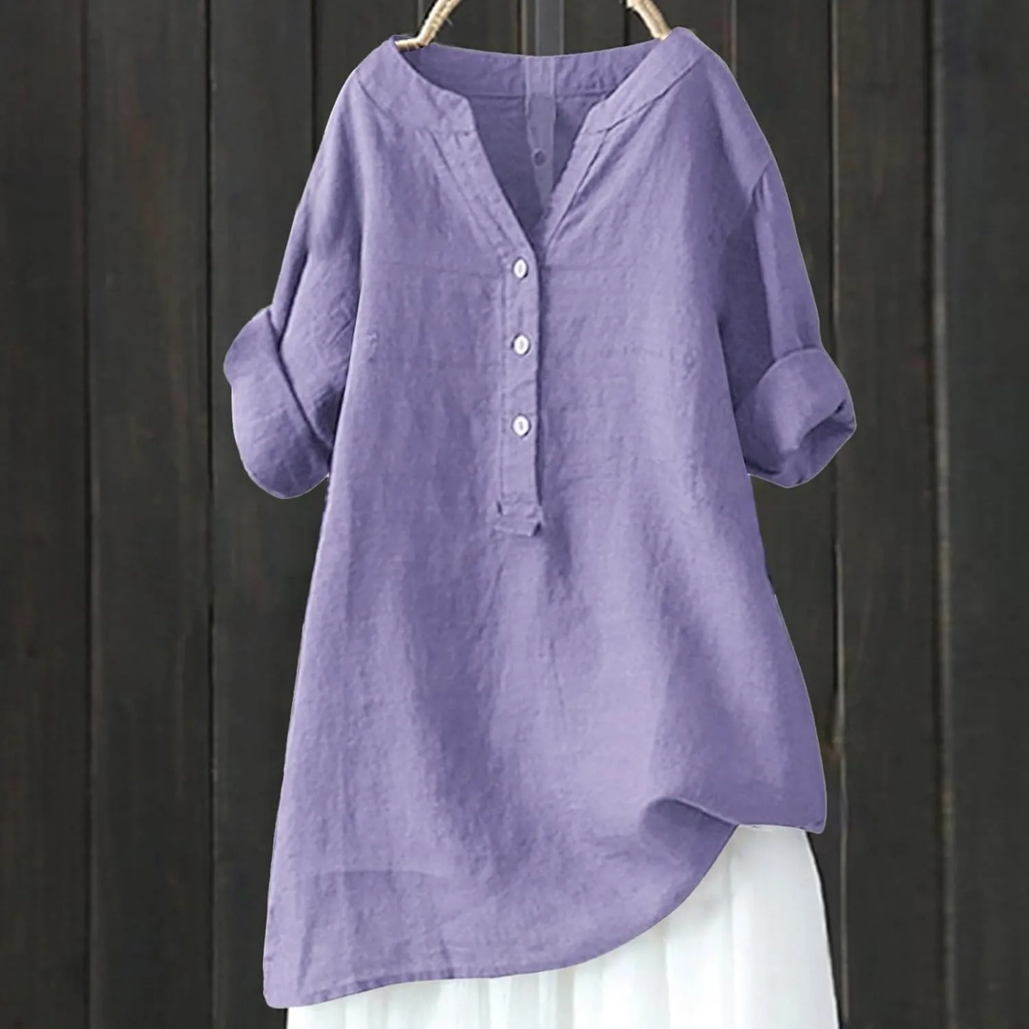 Women Short Sleeve Linen Shirts Casual Crewneck 2025 Fashion T-Shirt Floral Boho Loose Fit Summer Tee Top