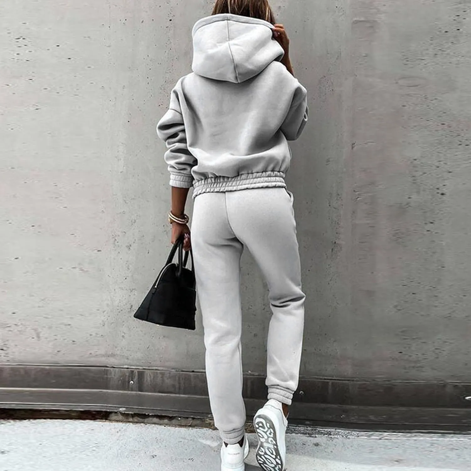 Womens 2 Piece Outfits Lounge Hoodie Sweatsuit Sets Y2k Oversized Fleece Sweatshirt Baggy Fall Fashion Sweatpants