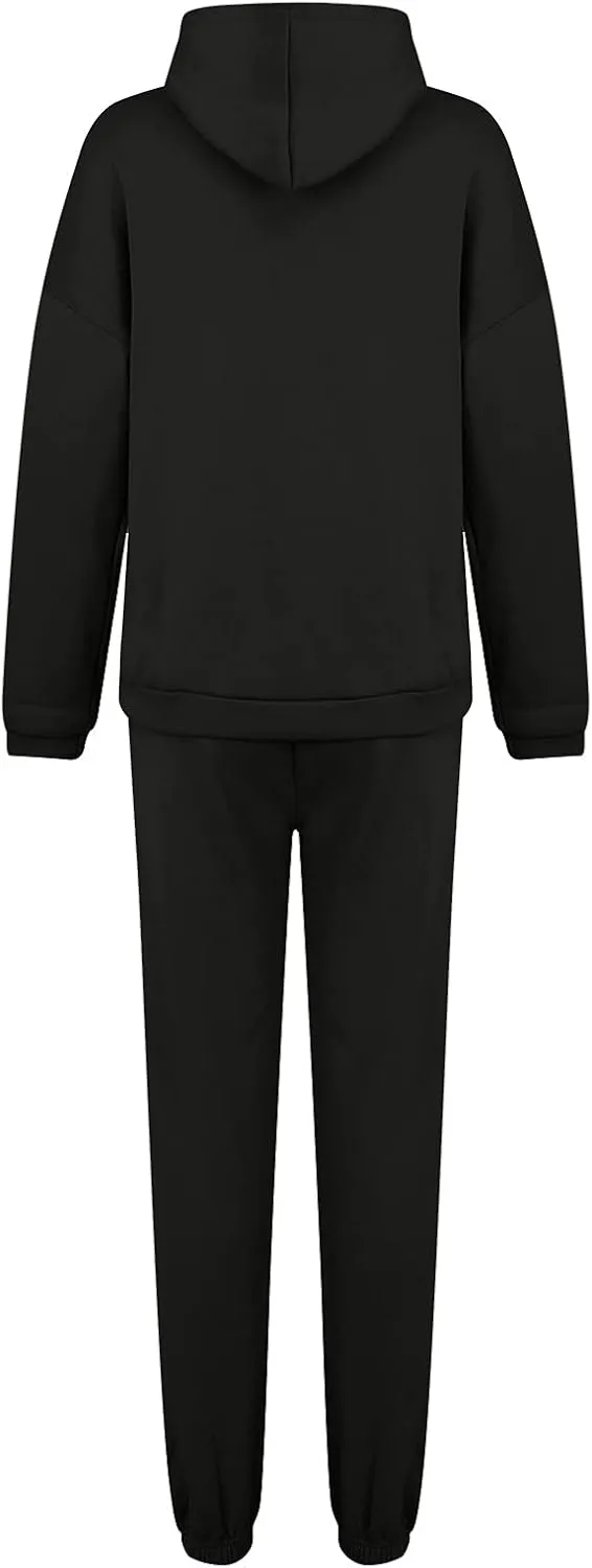 Womens 2 Piece Outfits Lounge Hoodie Sweatsuit Sets Y2k Oversized Fleece Sweatshirt Baggy Fall Fashion Sweatpants