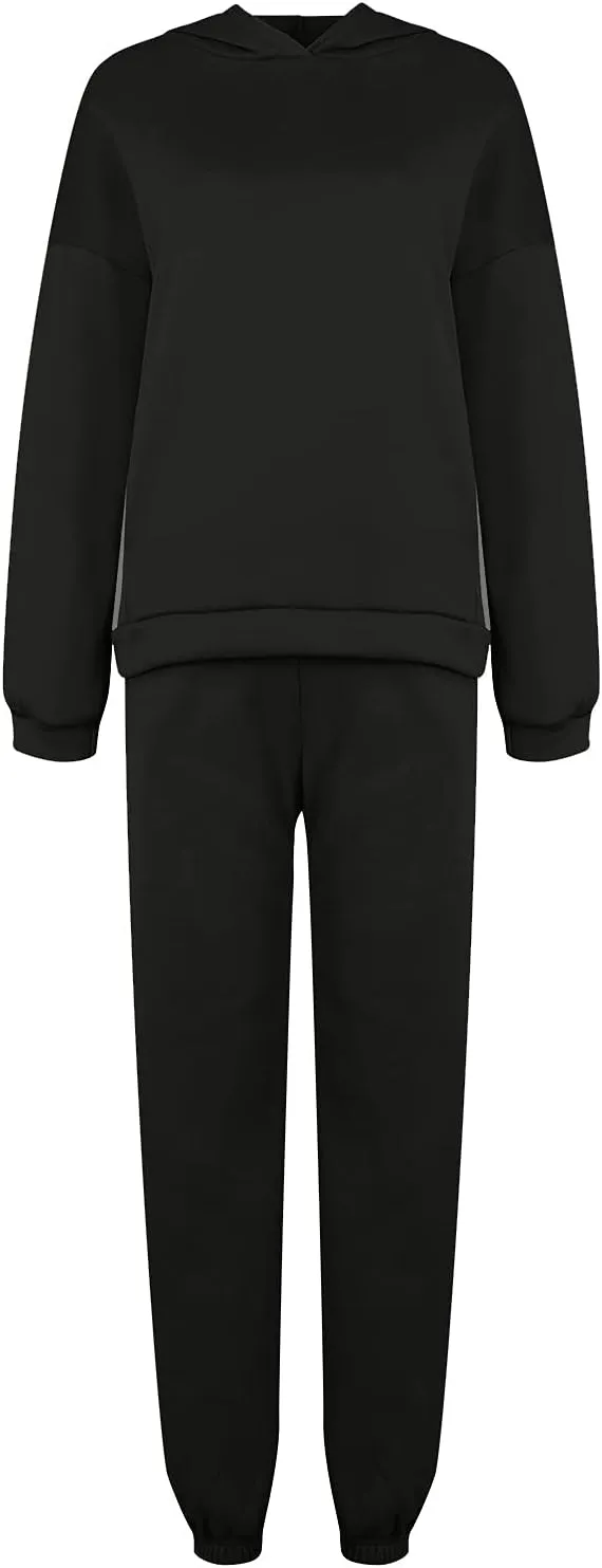 Womens 2 Piece Outfits Lounge Hoodie Sweatsuit Sets Y2k Oversized Fleece Sweatshirt Baggy Fall Fashion Sweatpants