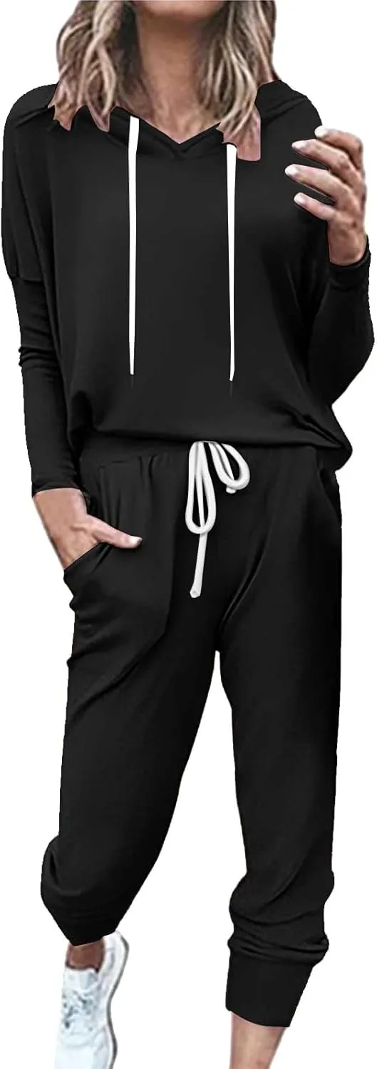 Womens 2 Piece Sets Tracksuit Long Sleeve Hoodies With High Pants suit Pockets Loose Casual Sweatsuits Outfits