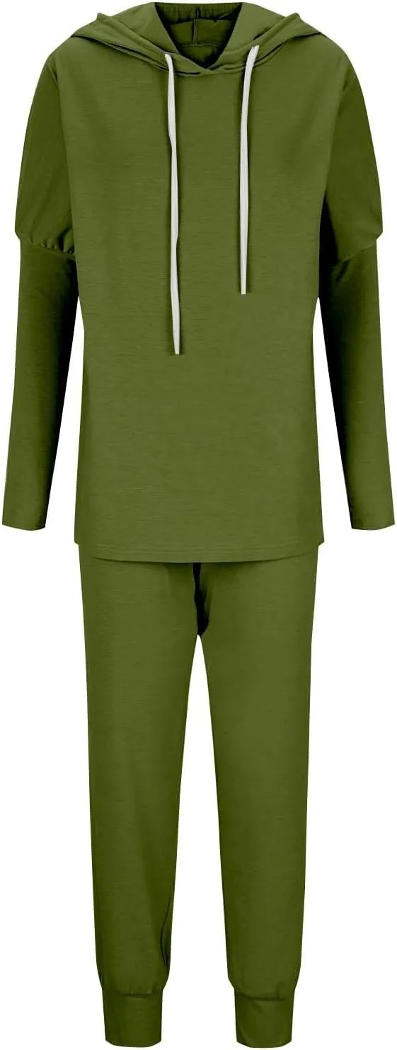 Womens 2 Piece Sets Tracksuit Long Sleeve Hoodies With High Pants suit Pockets Loose Casual Sweatsuits Outfits