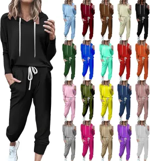 Womens 2 Piece Sets Tracksuit Long Sleeve Hoodies With High Pants suit Pockets Loose Casual Sweatsuits Outfits
