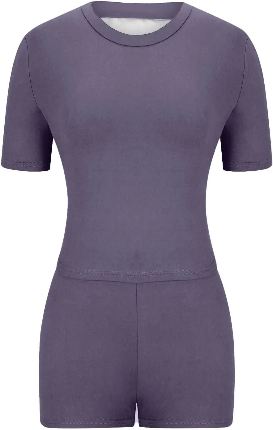 Womens 2 Piece Workout Sets Short Matching Lounge Sets Summer Clothes Going Out Gym Outfits