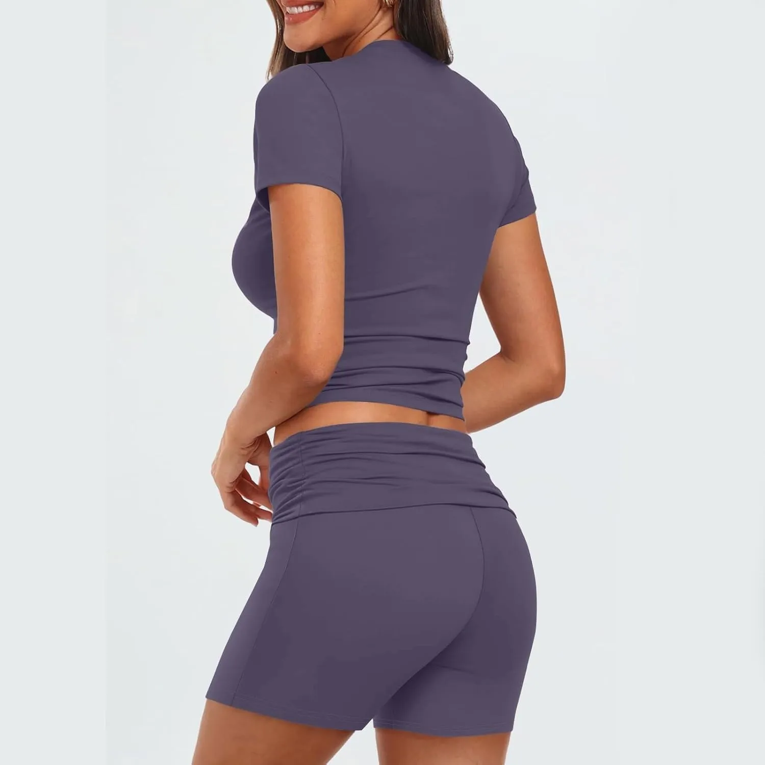 Womens 2 Piece Workout Sets Short Matching Lounge Sets Summer Clothes Going Out Gym Outfits