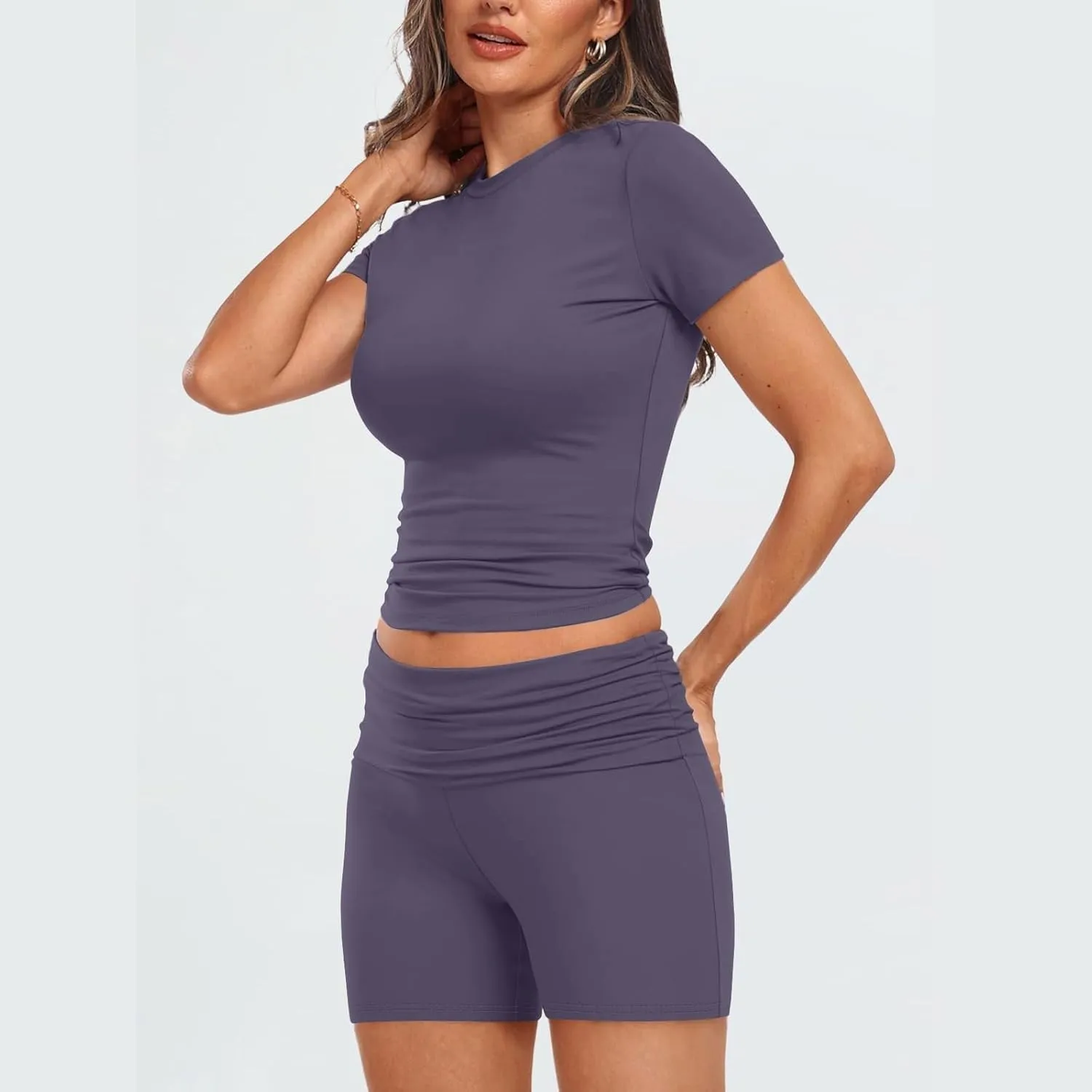 Womens 2 Piece Workout Sets Short Matching Lounge Sets Summer Clothes Going Out Gym Outfits