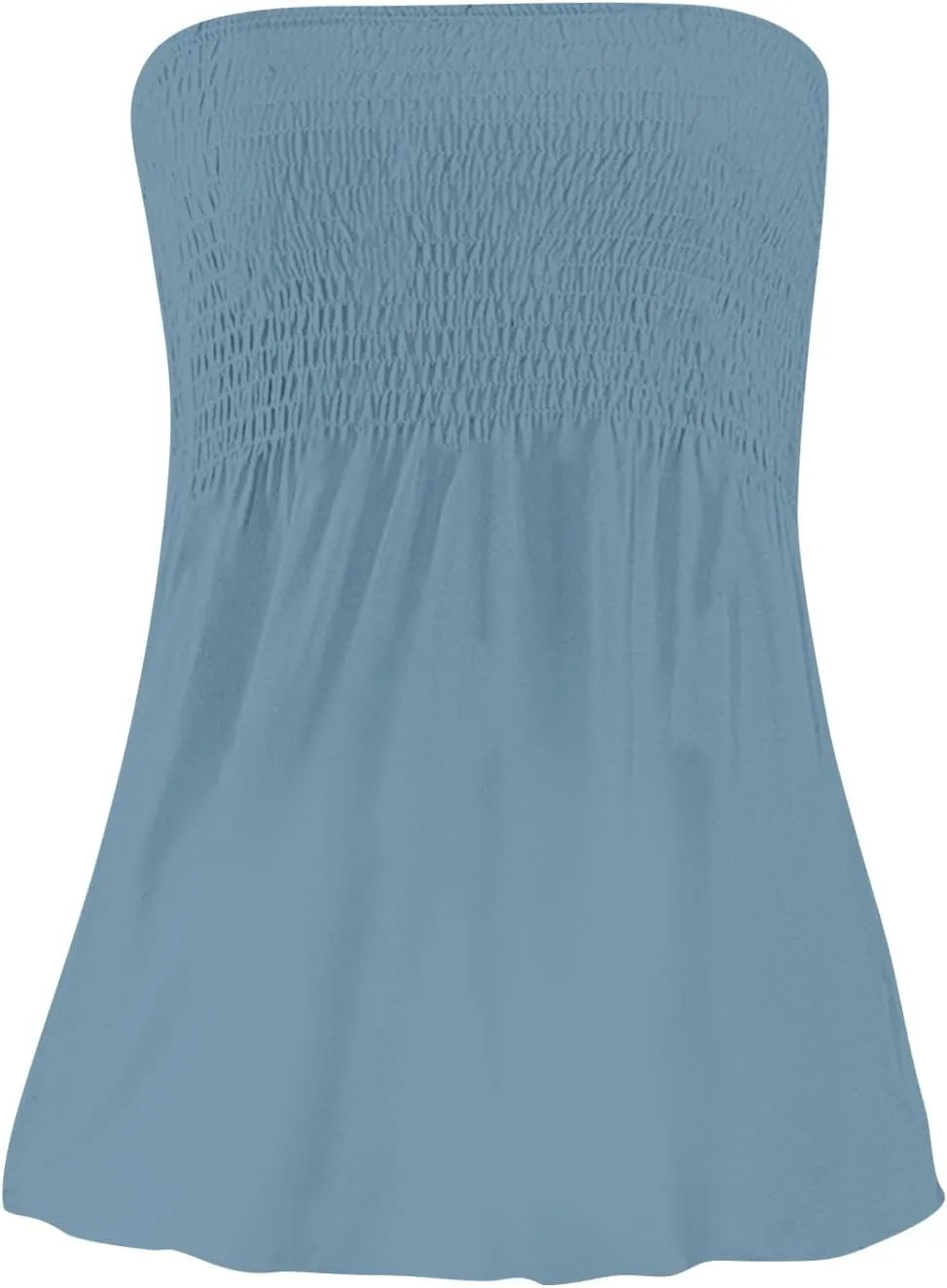 Women's Boho Tube Tank Tops 2025 Summer Strapless Off Shoulder Solid Trendy Going Out Bandeau Top Sleeveless Shirts