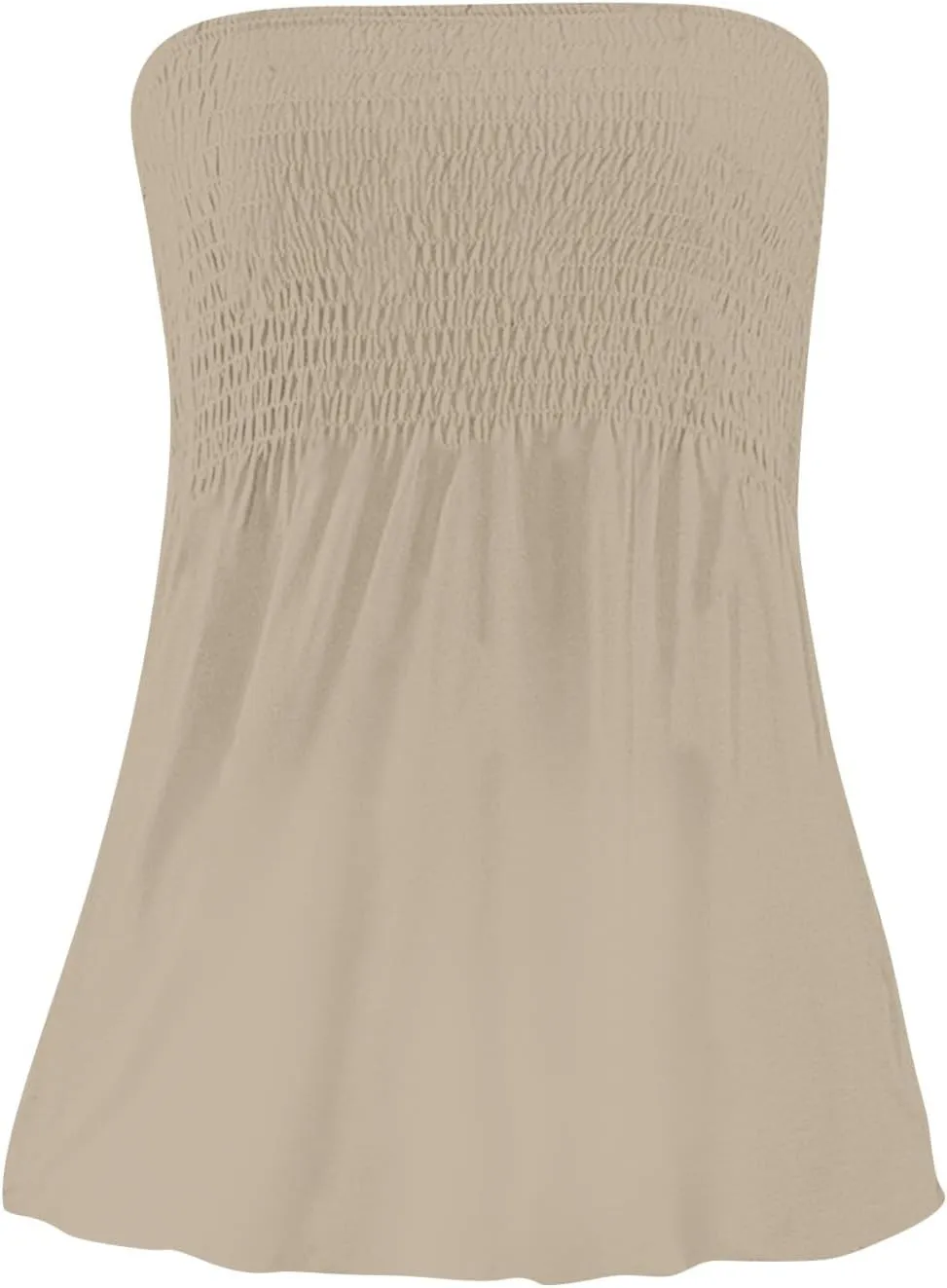 Women's Boho Tube Tank Tops 2025 Summer Strapless Off Shoulder Solid Trendy Going Out Bandeau Top Sleeveless Shirts