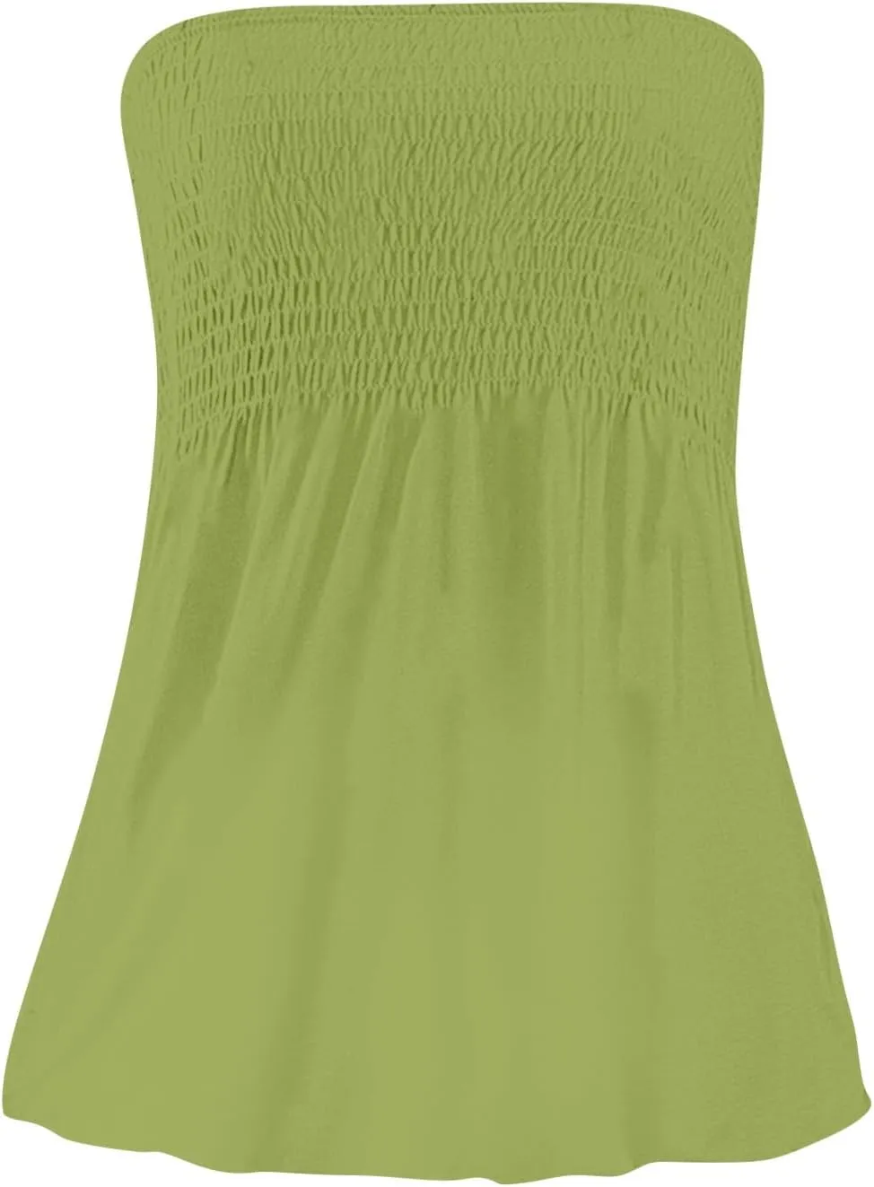 Women's Boho Tube Tank Tops 2025 Summer Strapless Off Shoulder Solid Trendy Going Out Bandeau Top Sleeveless Shirts
