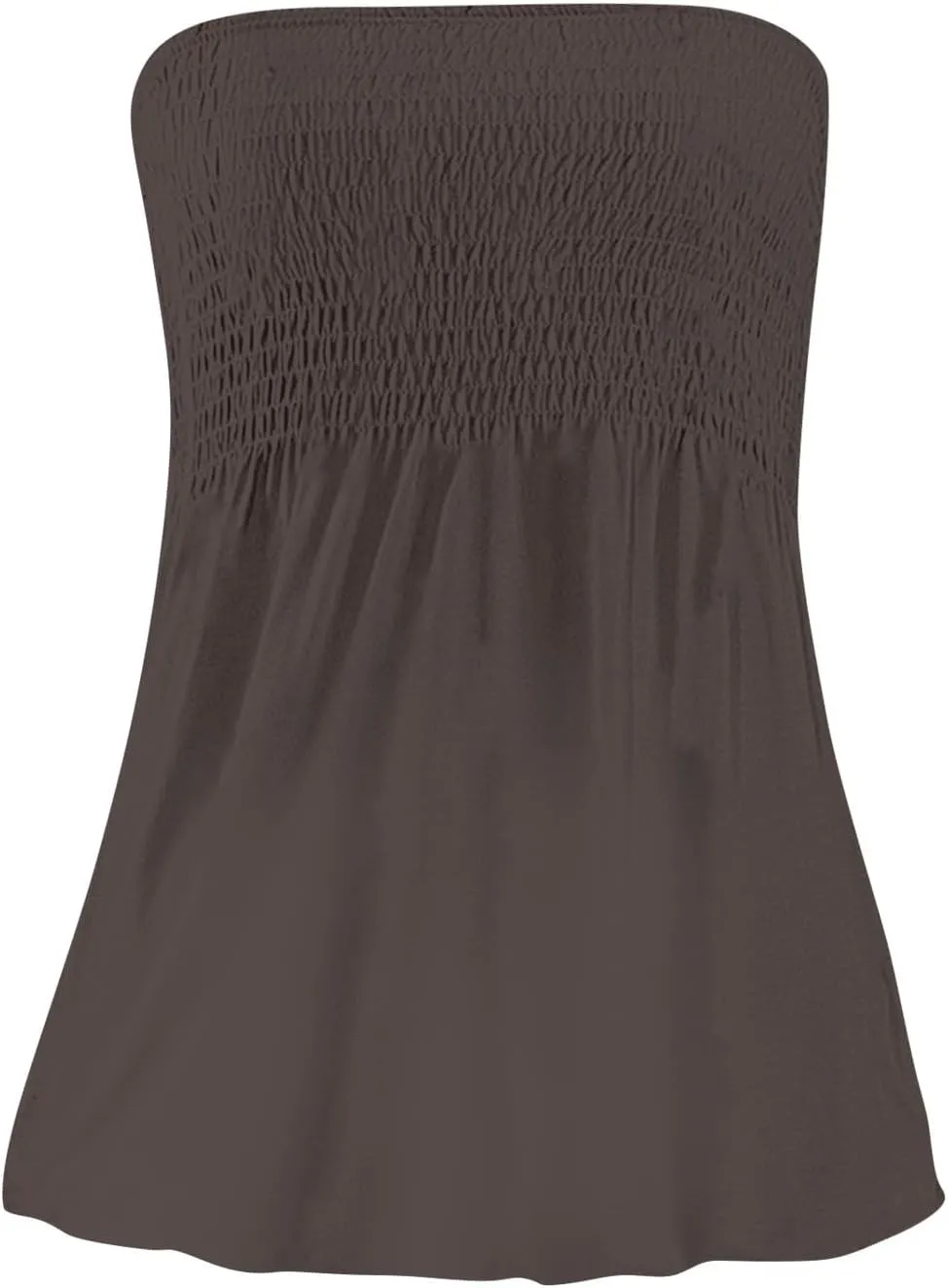 Women's Boho Tube Tank Tops 2025 Summer Strapless Off Shoulder Solid Trendy Going Out Bandeau Top Sleeveless Shirts