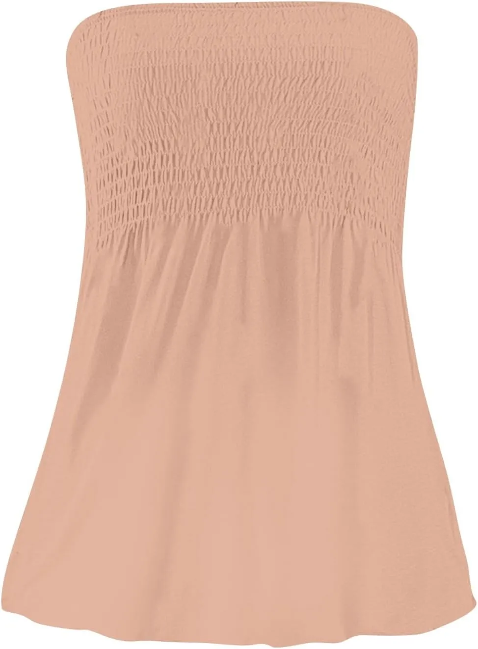 Women's Boho Tube Tank Tops 2025 Summer Strapless Off Shoulder Solid Trendy Going Out Bandeau Top Sleeveless Shirts