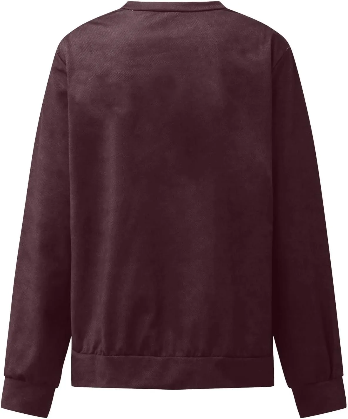 Womens Casual Sweatshirt Crewneck Loose Plain Pullover Tee Fashion Long Sleeve Lightweight Home Cozy Tunics Blouse