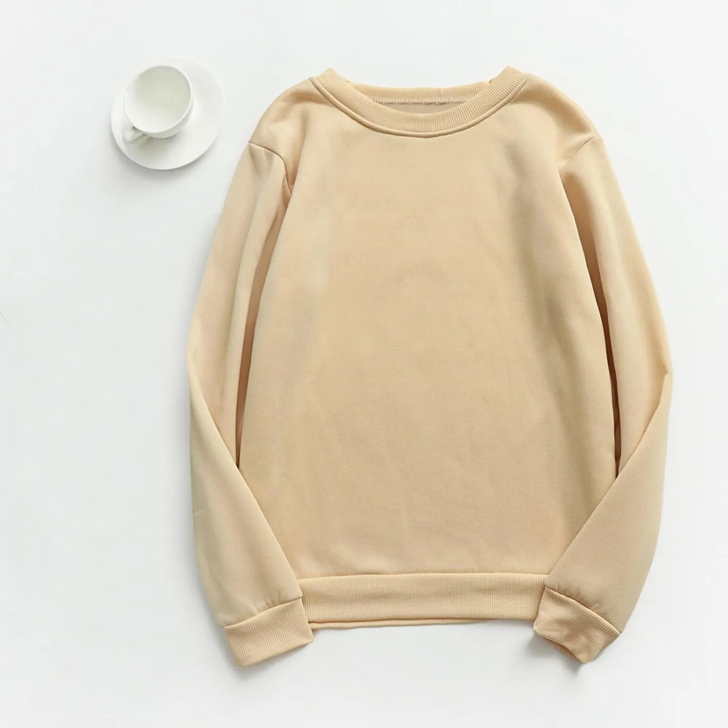 Womens Crewneck Oversized Sweatshirts Fleece Comfy Fall Baggy Cute Sweatshirt Long Sleeve Lightweight Pullover Tunics