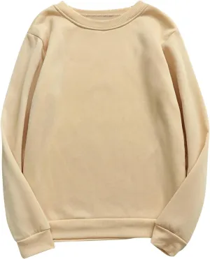 Womens Crewneck Oversized Sweatshirts Fleece Comfy Fall Baggy Cute Sweatshirt Long Sleeve Lightweight Pullover Tunics