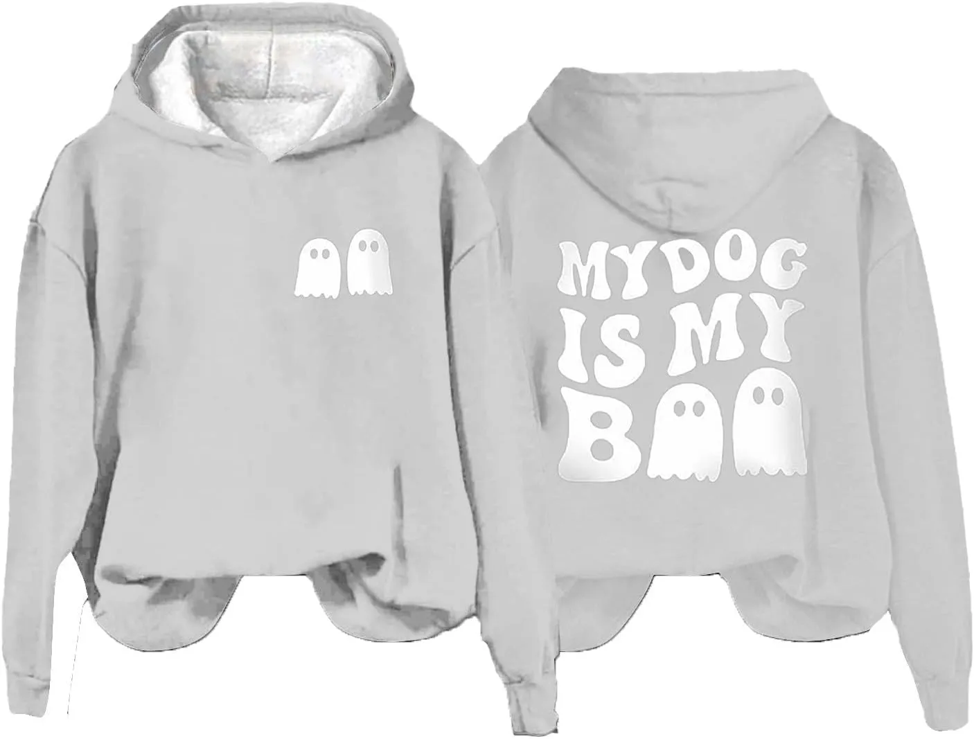 Womens Cute Hoodie Hoodless Crewneck Loose Halloween Print Long Sleeve Tunics Outdoor Exercise Pullover Sweatshirts