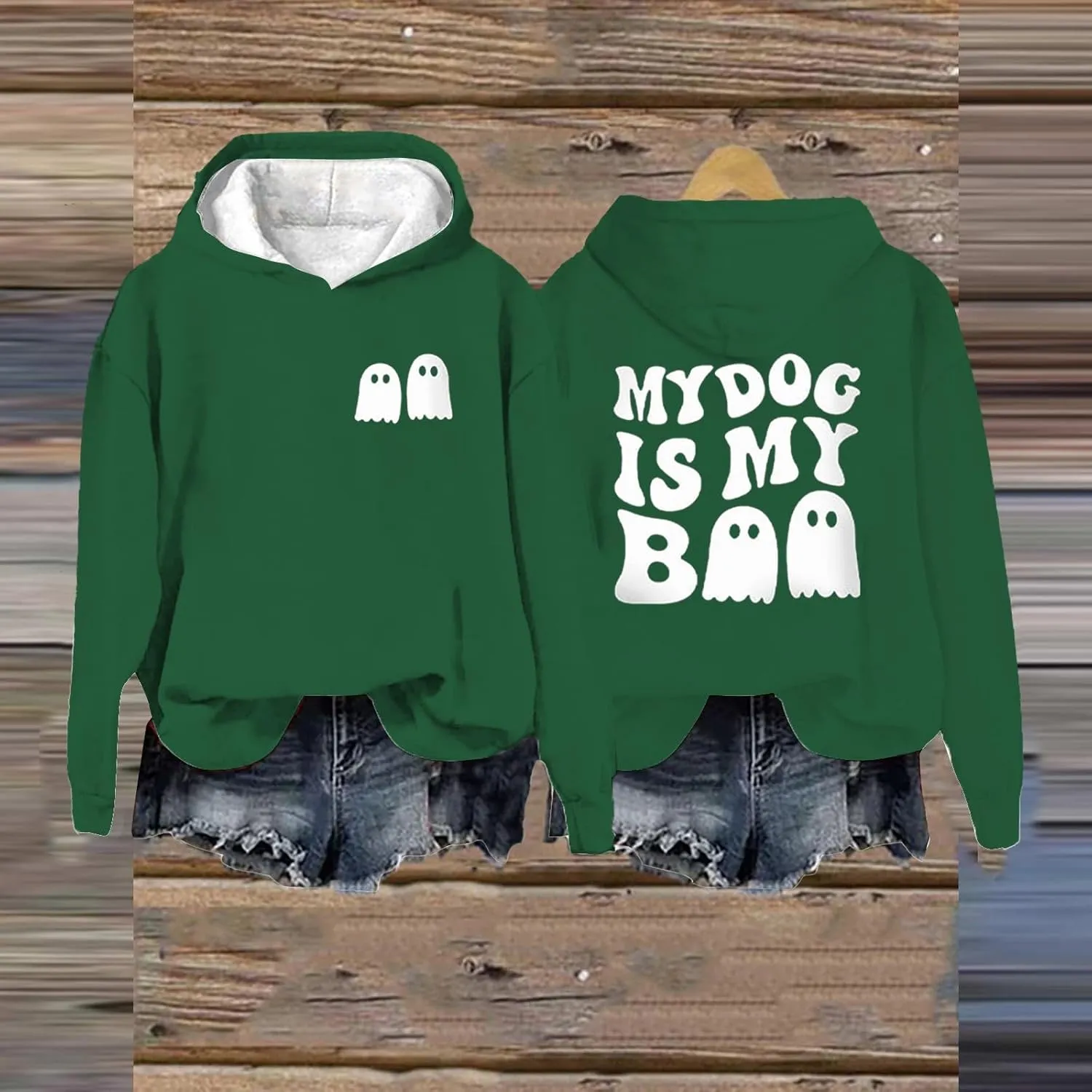 Womens Cute Hoodie Hoodless Crewneck Loose Halloween Print Long Sleeve Tunics Outdoor Exercise Pullover Sweatshirts