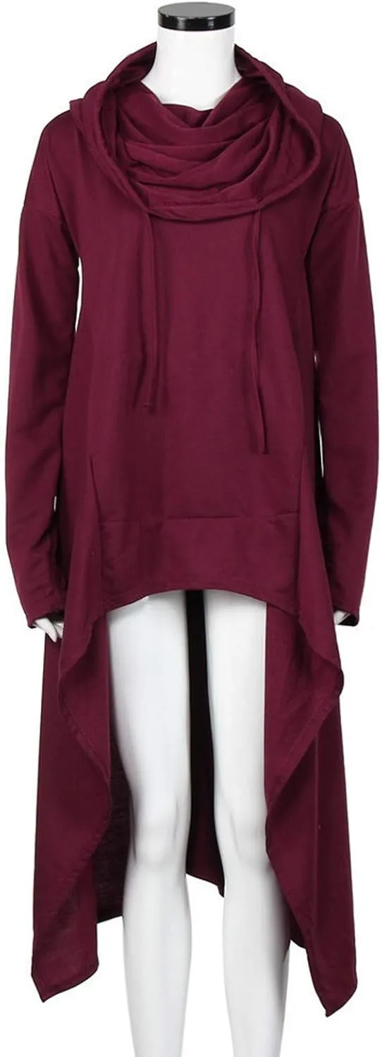 Women's Irregular Hem Long Hoodies Plus Size Casual Baggy Pullover Tops 2023 Fall Fashion Tunic Blouse