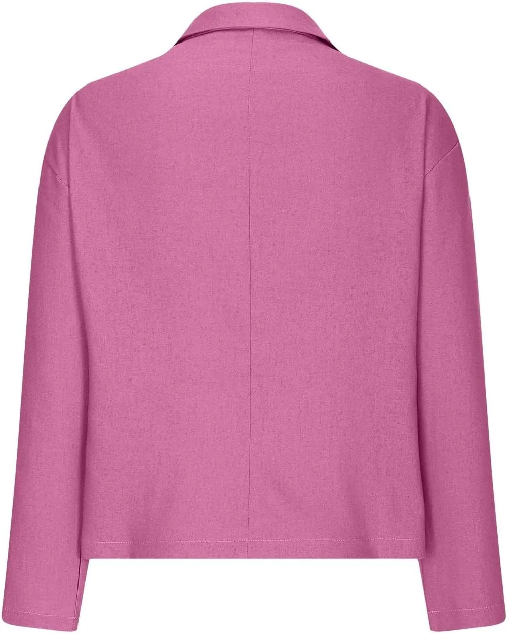 Womens Linen Cotton Blazer Office 3/4 Sleeve Cardigan Business Button Suit Jacket Casual Lightweight Work Suits Coat