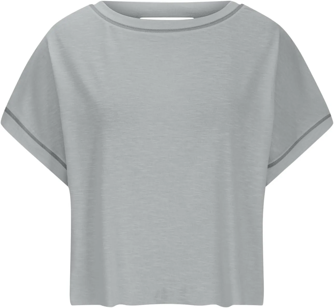 Womens Open Back Workout Tops Crew Beck Short Sleeve Athletic T-Shirt Backless Y2K Crop Top Gym Yoga Tees