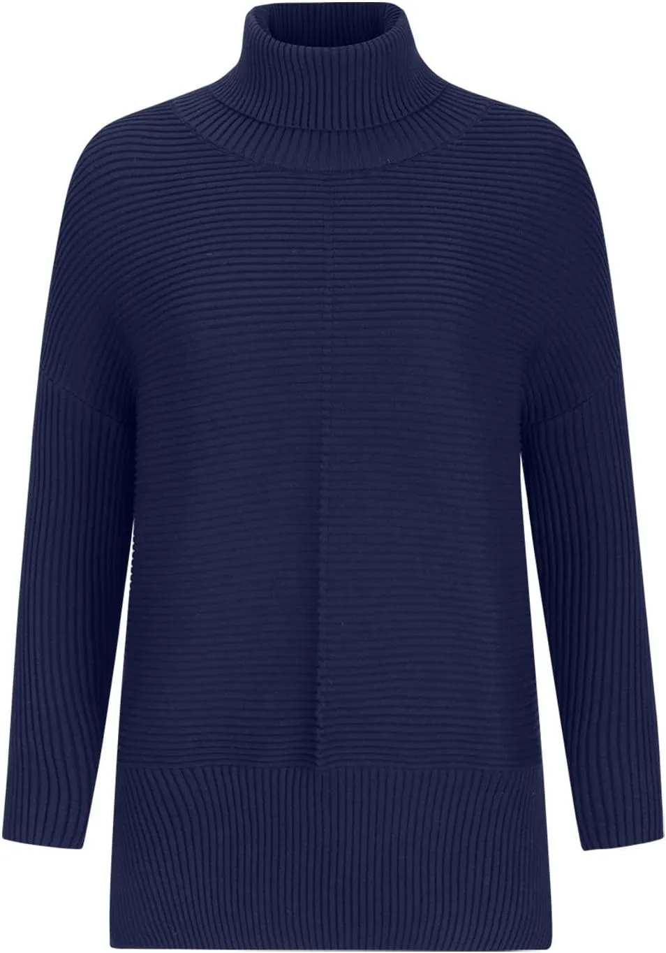 Women's Oversized Turtleneck Sweaters 2023 Fall Winter Batwing Sleeve Solid Color Knitted Ribbed Tunic Sweater Tops