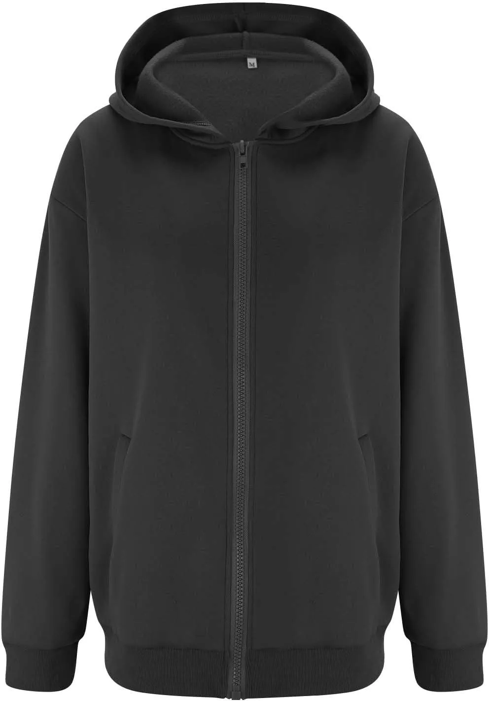 Women's Oversized Zip Up Hoodies Fleece Jacket Casual 2024 Fall Winter Hooded Sweatshirts Drawstring Y2K Hoodie