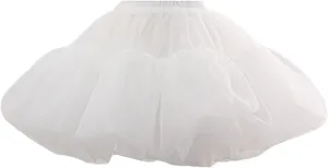 Women'S Petticoat 50s 4 Levels Hoopless Short Length Tulle Crinoline Underskirts Dress Bubble Skirt Above Knee