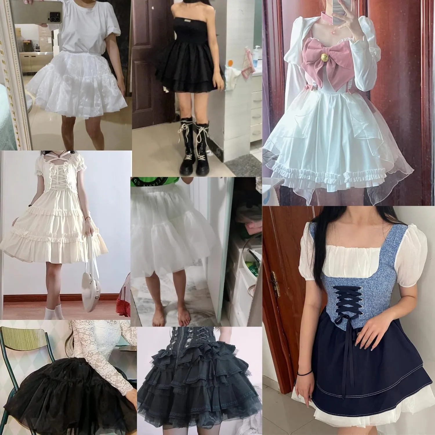 Women'S Petticoat 50s 4 Levels Hoopless Short Length Tulle Crinoline Underskirts Dress Bubble Skirt Above Knee