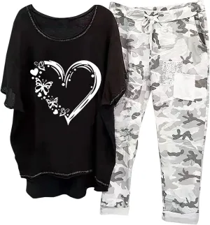 Womens Plus Size 2 Piece Travel Outfits 2024 Loose Cotton Linen Lounge Sets Summer Casual Jogger Sets Pants Suit