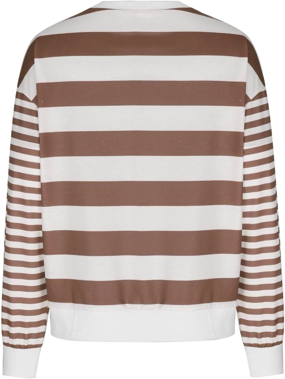 Women's Regular Fit Sweatshirts Loose Comfy Striped Print Long Sleeve Pullover Hoodie Autumnn Outdoor Crewneck Tunics