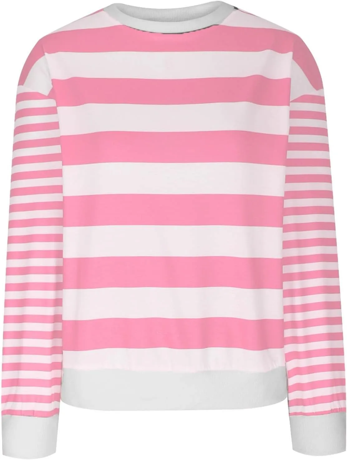 Women's Regular Fit Sweatshirts Loose Comfy Striped Print Long Sleeve Pullover Hoodie Autumnn Outdoor Crewneck Tunics