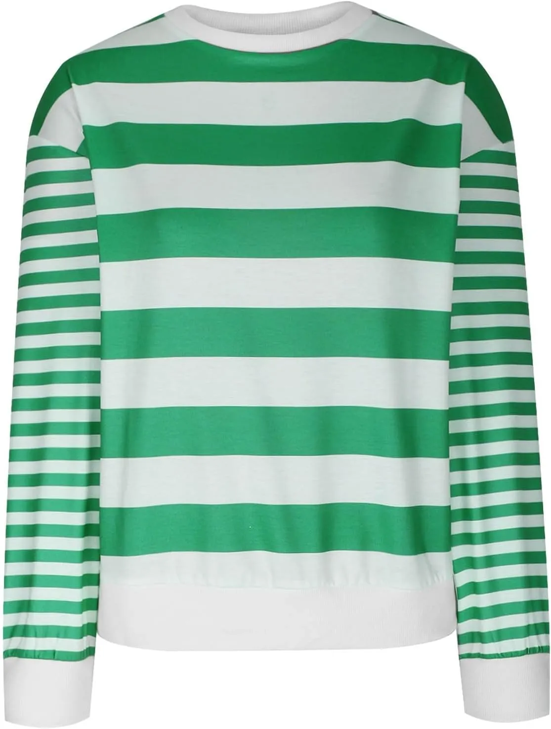 Women's Regular Fit Sweatshirts Loose Comfy Striped Print Long Sleeve Pullover Hoodie Autumnn Outdoor Crewneck Tunics