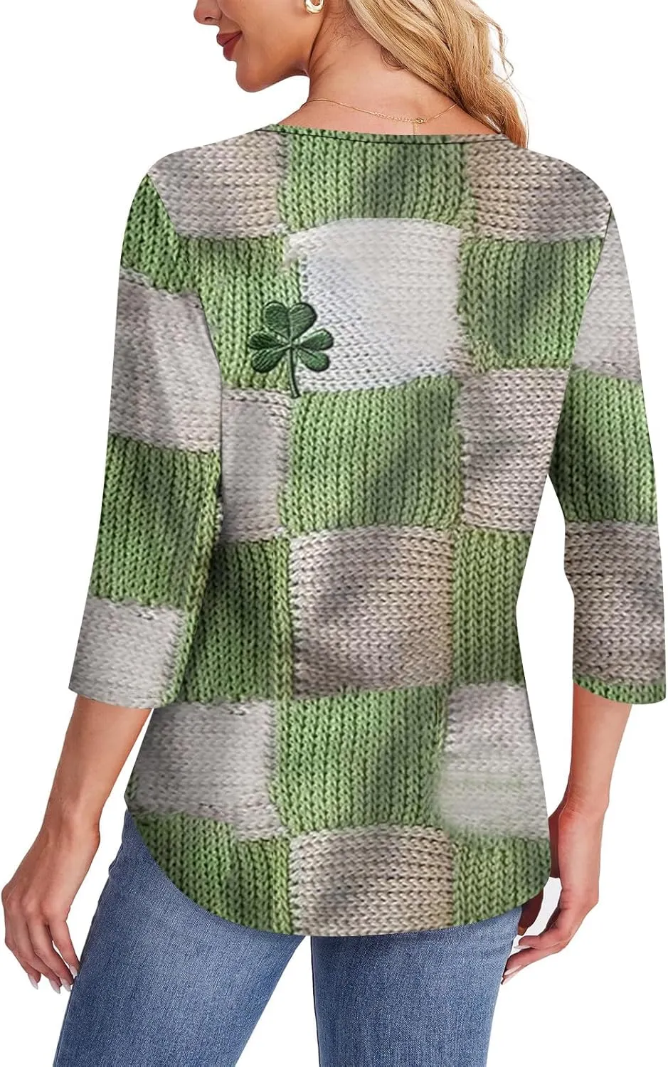 Womens St. Patrick's Day Shirts 3/4 Sleeve St. Patricks Day Shirts for Women Green,Tunic Tops to Wear with Tunics