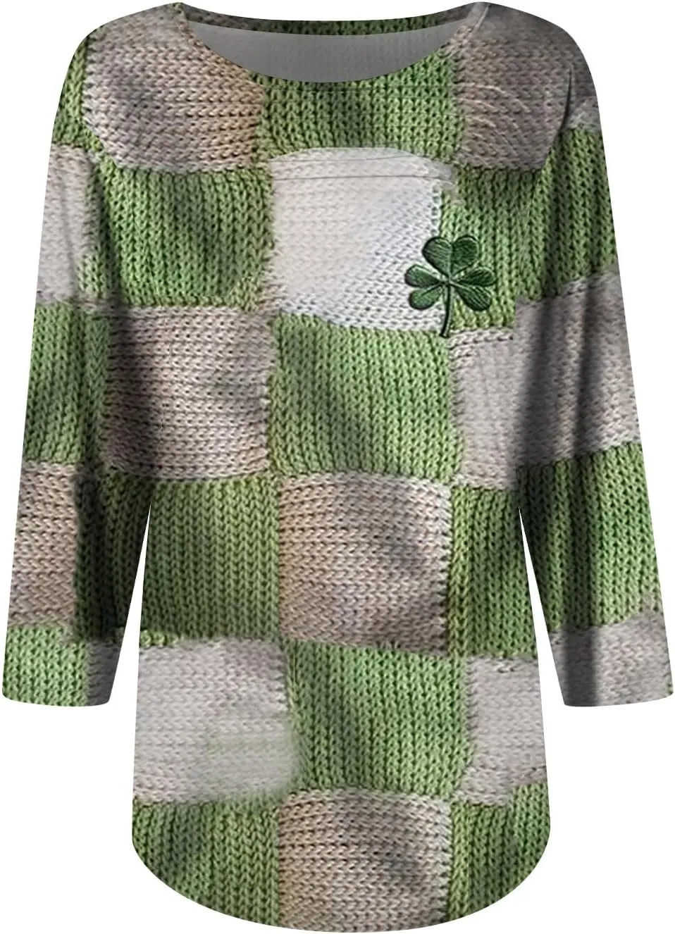 Womens St. Patrick's Day Shirts 3/4 Sleeve St. Patricks Day Shirts for Women Green,Tunic Tops to Wear with Tunics